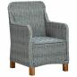 Preview: Gartenst?hle mit Kissen 2 Stk. Poly Rattan Hellgrau