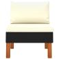 Preview: Mittelsofa Poly Rattan und Eukalyptus Massivholz