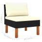 Preview: Mittelsofa Poly Rattan und Eukalyptus Massivholz