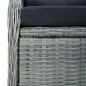 Preview: Verstellbarer Gartensessel mit Auflagen Poly Rattan Hellgrau
