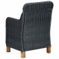 Preview: Gartenstühle mit Kissen 2 Stk. Poly Rattan Dunkelgrau