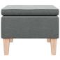 Preview: Hocker mit Holzbeinen Dunkelgrau Stoff