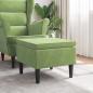 Preview: ARDEBO.de - Hocker mit Holzbeinen Hellgr?n Samt