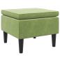 Preview: Hocker mit Holzbeinen Hellgr?n Samt