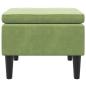 Preview: Hocker mit Holzbeinen Hellgr?n Samt