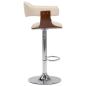 Preview: Barhocker 2 Stk. Creme Bugholz und Kunstleder