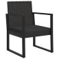 Preview: Gartensessel mit Kissen Schwarz Poly Rattan