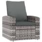 Preview: Gartensessel Verstellbar mit Kissen Grau Poly Rattan