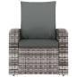 Preview: Gartensessel Verstellbar mit Kissen Grau Poly Rattan