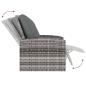 Preview: Gartensessel Verstellbar mit Kissen Grau Poly Rattan