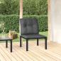 Preview: ARDEBO.de - Gartenstuhl mit Kissen Schwarz und Grau Poly Rattan
