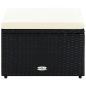 Preview: Hocker mit Kissen Poly Rattan 53×53×30 cm Schwarz