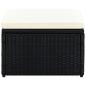 Preview: Hocker mit Kissen Poly Rattan 53×53×30 cm Schwarz
