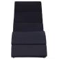 Preview: Sonnenliege mit Auflage Poly Rattan Schwarz