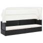 Preview: ARDEBO.de - Gartensofa mit Sonnendach Schwarz Poly Rattan