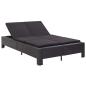 Preview: ARDEBO.de - 2-Personen-Sonnenliege mit Auflage Schwarz Poly Rattan