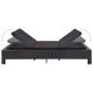 Preview: 2-Personen-Sonnenliege mit Auflage Schwarz Poly Rattan