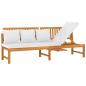 Preview: Tagesbett mit Cremeweißen Kissen 200x60x75 cm Massivholz Akazie