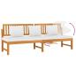 Preview: Tagesbett mit Cremeweißen Kissen 200x60x75 cm Massivholz Akazie