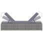Preview: Sonnenliege mit Auflage Poly Rattan Grau