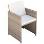 Preview: 9-tlg. Garten-Essgruppe mit Auflagen Poly Rattan Beige