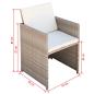 Preview: Gartenst?hle 2 Stk. mit Polstern und Kissen Poly Rattan Beige