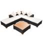 Preview: 6-tlg. Garten-Lounge-Set mit Auflagen Poly Rattan Schwarz