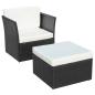 Preview: Gartensessel mit Fu?hocker Poly Rattan Schwarz