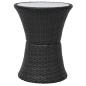 Preview: 3-tlg. Bistro-Set mit Auflagen Poly Rattan Schwarz