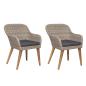Preview: ARDEBO.de - Gartenstühle mit Polstern 2 Stk. Poly Rattan Braun