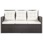 Preview: 5-tlg. Garten-Lounge-Set mit Auflagen Poly Rattan Braun