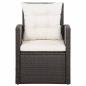Preview: 5-tlg. Garten-Lounge-Set mit Auflagen Poly Rattan Braun