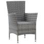 Preview: 7-tlg. Garten-Essgruppe mit Auflagen Poly Rattan Grau