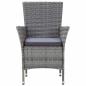 Preview: 7-tlg. Garten-Essgruppe mit Auflagen Poly Rattan Grau