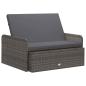 Preview: 2-tlg. Garten-Lounge-Set mit Auflagen Poly Rattan Grau