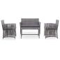 Preview: 4-tlg. Garten-Lounge-Set mit Auflage Poly Rattan Anthrazit
