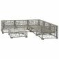 Preview: 6-tlg. Garten-Lounge-Set mit Auflagen Poly Rattan Grau