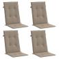 Preview: Gartenstuhlauflagen für Hochlehner 4Stk. Taupe 120x50x3cm Stoff