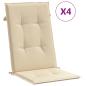 Preview: Gartenstuhlauflagen für Hochlehner 4Stk. Beige 120x50x3cm Stoff