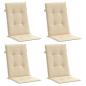 Preview: Gartenstuhlauflagen für Hochlehner 4Stk. Beige 120x50x3cm Stoff