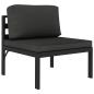 Preview: 3-tlg. Garten-Lounge-Set mit Kissen Aluminium Anthrazit