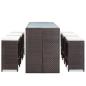 Preview: 7-tlg. Gartenbar-Set mit Auflagen Poly Rattan Braun