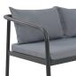 Preview: 2-Sitzer-Gartenbank mit Auflagen Grau Aluminium