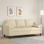 Preview: ARDEBO.de - 3-Sitzer-Sofa mit Zierkissen Creme 180 cm Stoff
