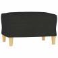 Preview: 3-Sitzer-Sofa mit Hocker Schwarz 180 cm Stoff