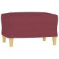 Preview: 3-Sitzer-Sofa mit Hocker Weinrot 180 cm Stoff