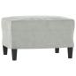 Preview: Sessel mit Hocker Hellgrau 60 cm Samt