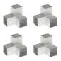 Preview: ARDEBO.de - Pfostenverbinder 4 Stk. Y-Form Verzinktes Metall 101 x 101 mm