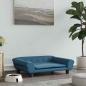 Preview: ARDEBO.de - Hundebett Blau 70x48x22 cm Samt