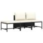 Preview: ARDEBO.de - 3-tlg. Garten-Sofagarnitur mit Auflagen Schwarz Poly Rattan
